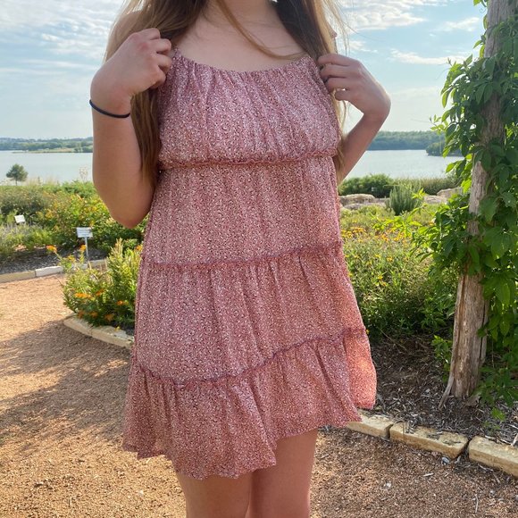 Dresses & Skirts - Pink Ruffled spaghetti strap Dress